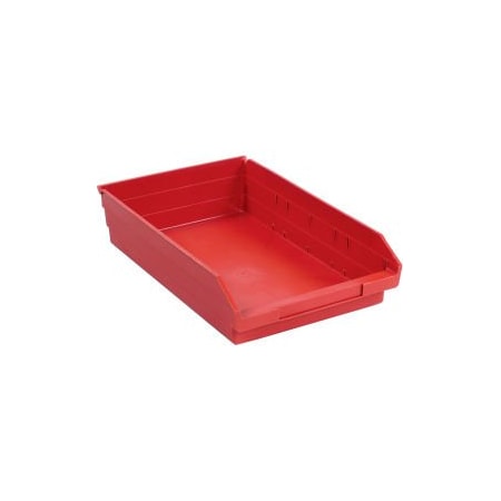 Quantum Storage Systems Shelf Storage Bin, Plastic, Red, 12 PK QSB110RD